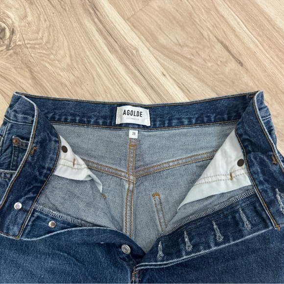 Agolde Pants - AGOLDE Dark Blue High-Rise Jean Shorts